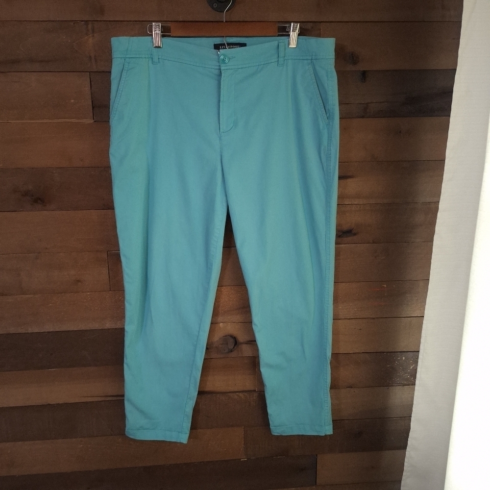 LIVERPOOL Aqua Blue/Green Chino Pants Woman 16